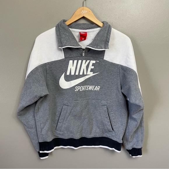Nike Tops - Nike women’s size XS Archive Half Zip Sweatshirt Gray Large